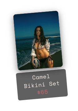 The Camel Bikini Set's polaroid, tilted the other way